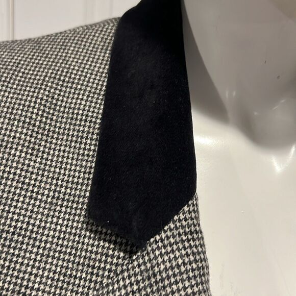 H.W.LTD wool black & white check one button vintage blazer size 14 - Picture 5 of 9